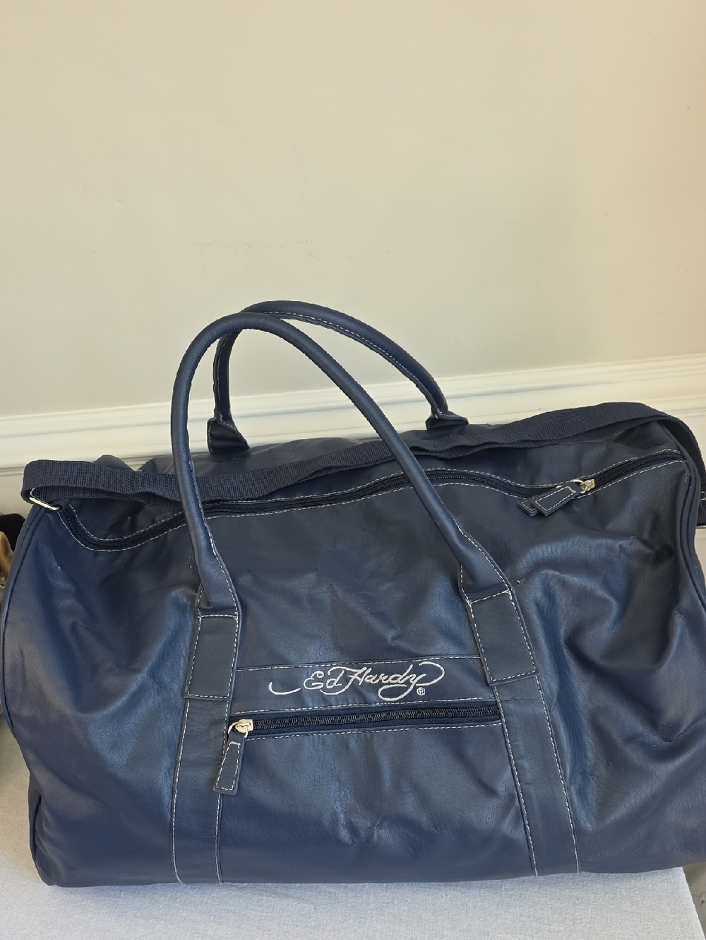 Ed Hardy Navy Blue Travel Duffel Bag